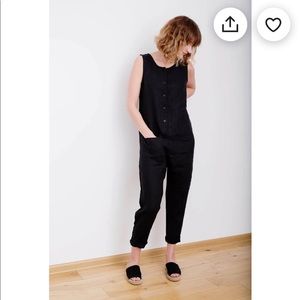 OffOn Clothing Handmade Linen Jumpsuit Teal S